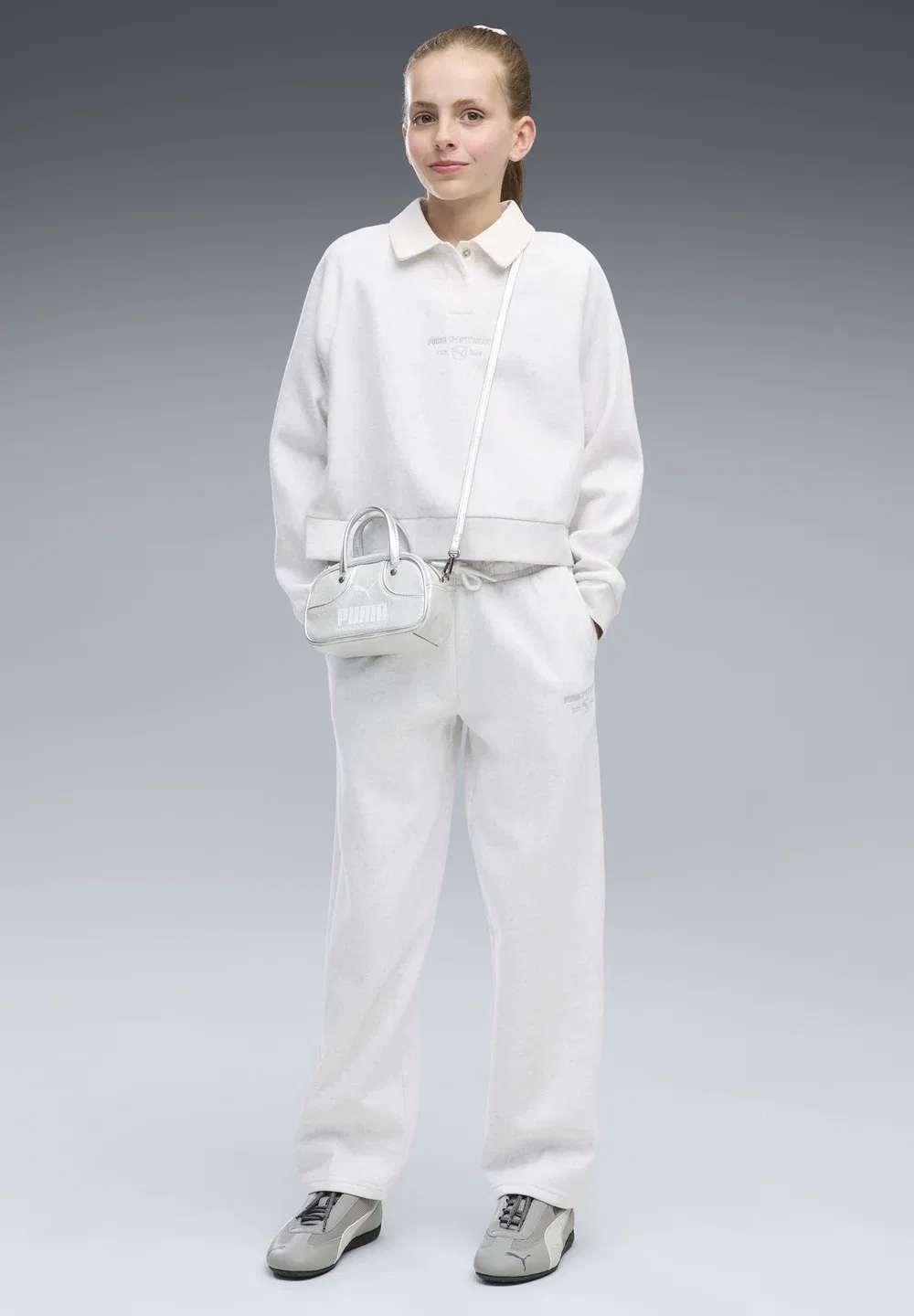 Поло Puma Class Relaxed Short Length Long Sleeve Polo FL G - футболка с длинным рукавом Puma, White Glow Heather