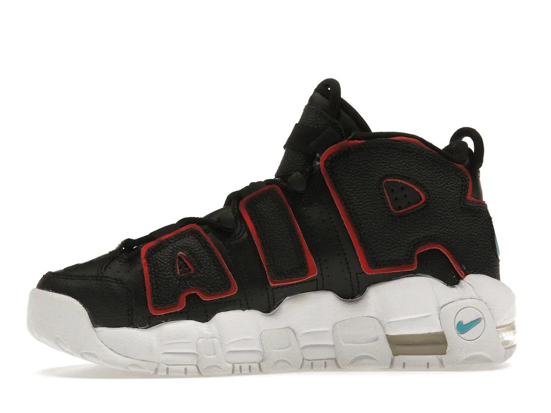 Детские кроссовки Lifestyle Nike Air More Uptempo Nike, Black/Fusion Red/Grey Fog/Light Blue Fury — фото 3