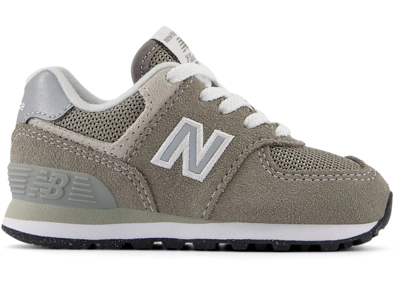 Детские кроссовки для мальчиков со шнуровкой New Balance 574 Lace, Grey Nb White