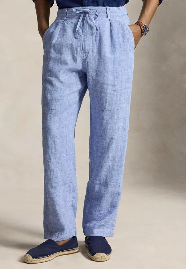Брюки из 100% льна Lateef relaxed fit Polo Ralph Lauren White, белый/синий