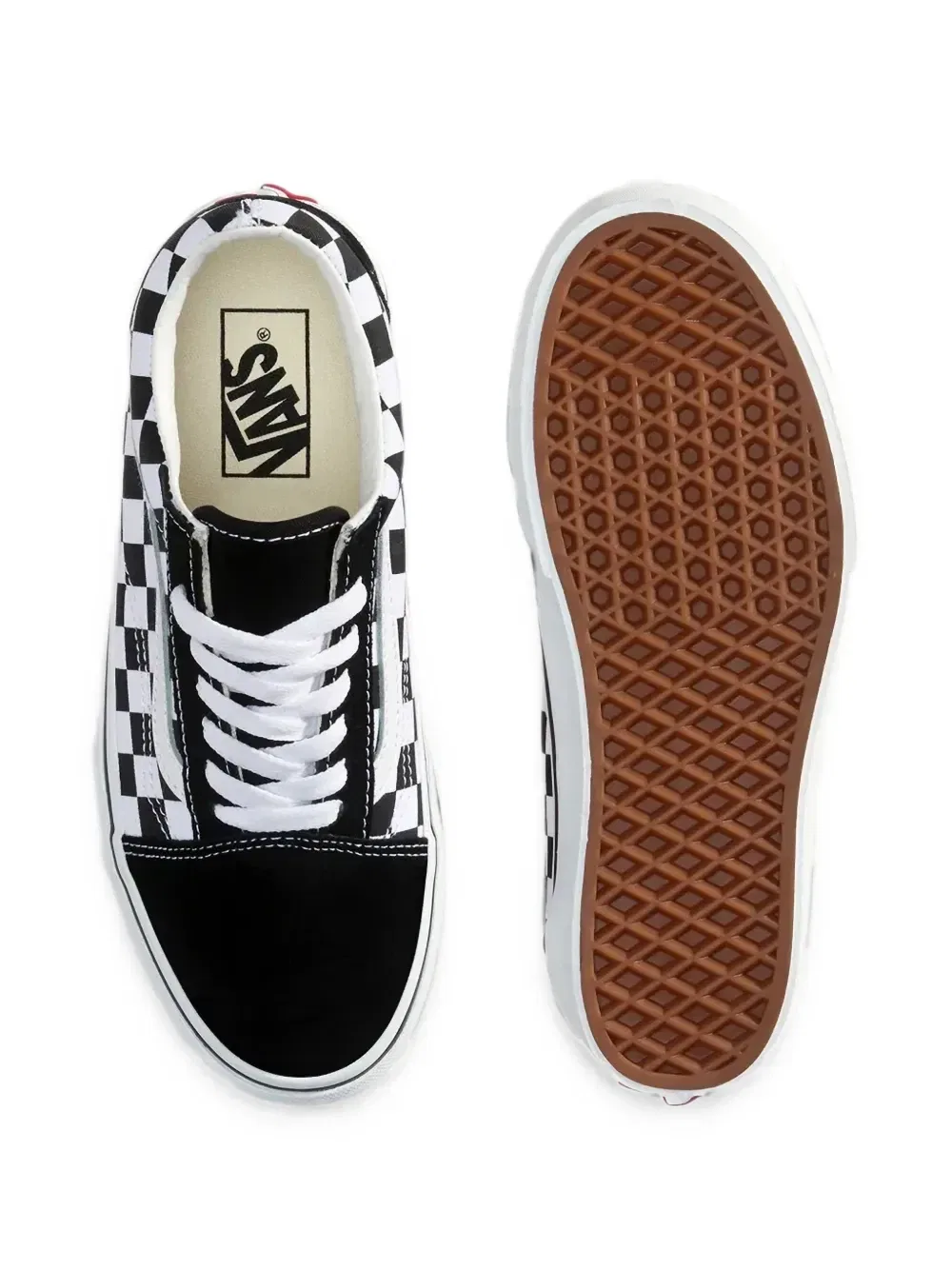 Кеды Checkerboard Old Skool Vans Kids, черный — фото 3