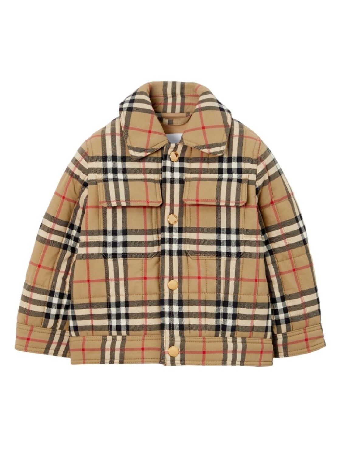 

Burberry Kids стеганая куртка в клетку Vintage Check, нейтральный цвет