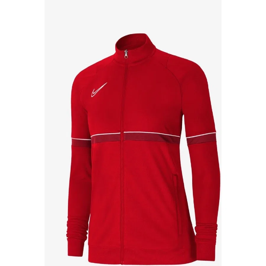 Женская спортивная куртка с длинным рукавом, на молнии, модель DF Academy21, Nike, Красный