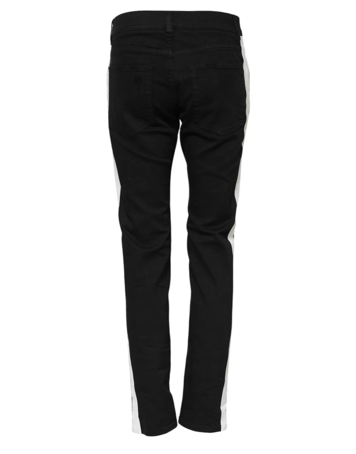 Мужские джинсы с рваным дизайном Black Tattered White Lining Skinny Denim Dolce & Gabbana, Black/White — фото 3