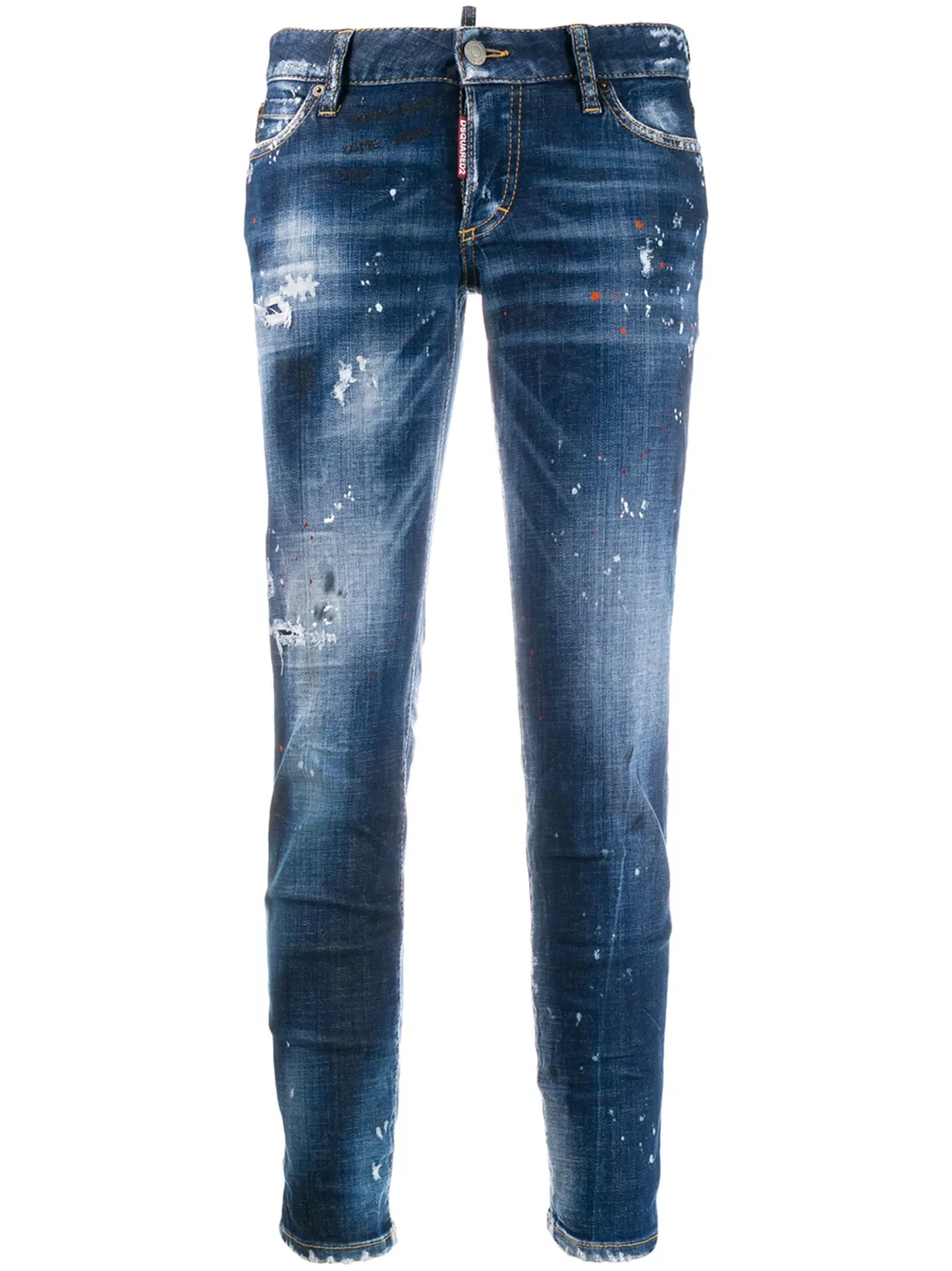 Джинсы скинни с эффектом потертости Dsquared2, синий
