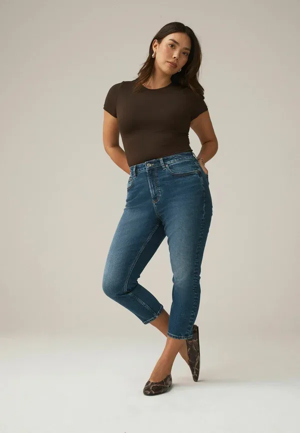 Джинсы деним Regular fit - hourglass slim cropped jeans Next, dark blue, темно-синий — фото 2