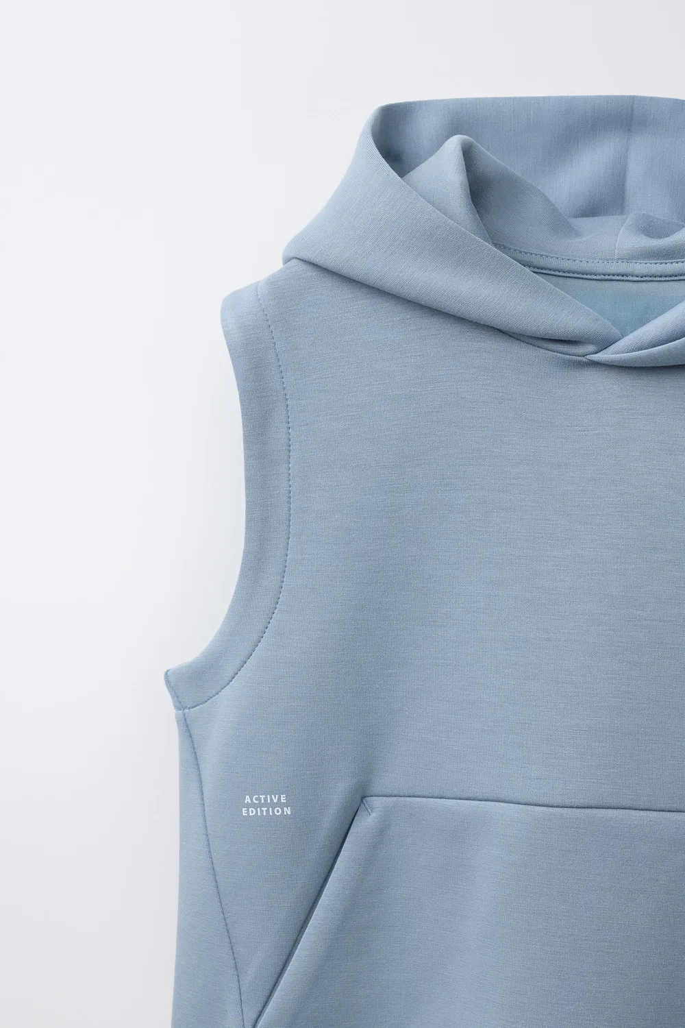 СПОРТИВНЫЙ ЖИЛЕТ С КАПЮШОНОМ ZARA, Green/Blue — фото 3