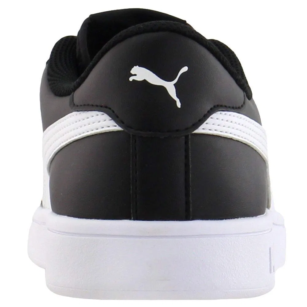 Детские кроссовки для мальчиков с замшевым верхом PUMA Smash 2, Large Black White — фото 4