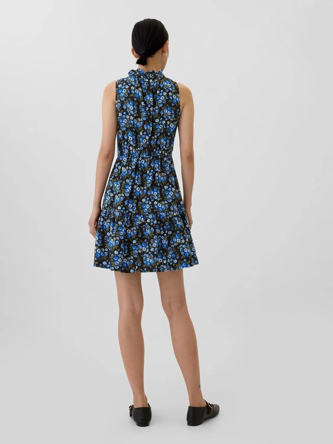 Женское платье без рукавов с разрезом горловины GAP, Blue Floral — фото 2