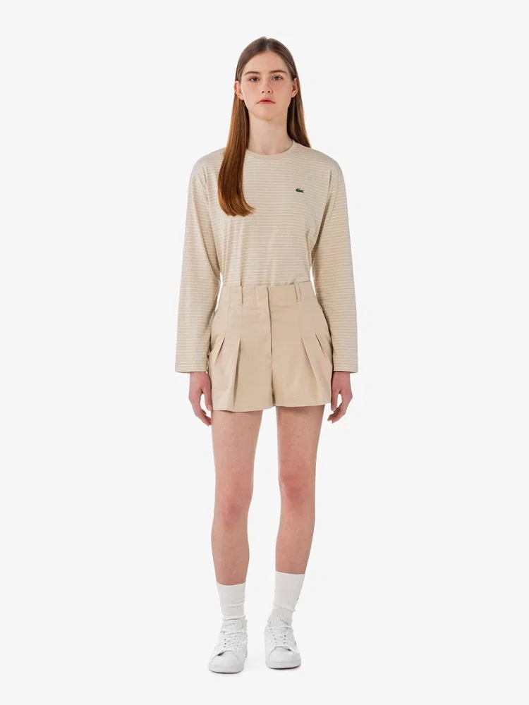 Шорты LACOSTE Bermudas, из габардина, бежевые