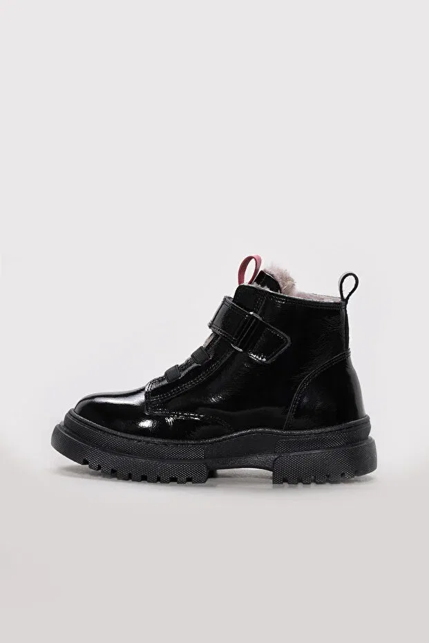 Детские ботинки для девочек кожаные классические Fast Step, Black Patent Leather Pink — фото 3