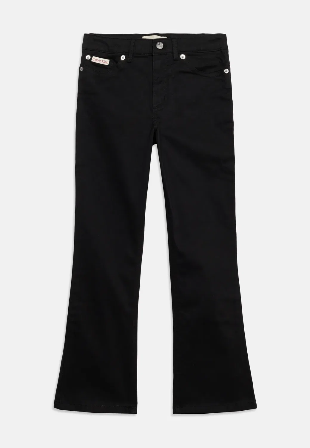 Атласные брюки-клеш - джинсы зауженного кроя Calvin Klein Jeans, Black — фото 3