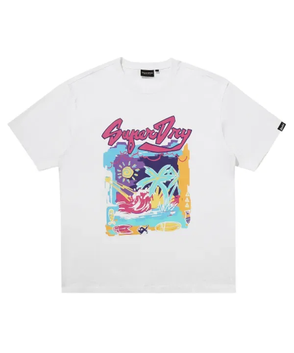 Футболка с коротким рукавом Street Surfer, Superdry, белый
