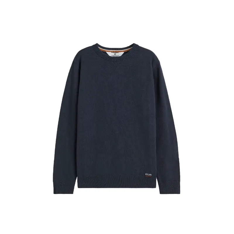 

Джемпер H&M Fine-knit Cotton Sweater, темно-синий