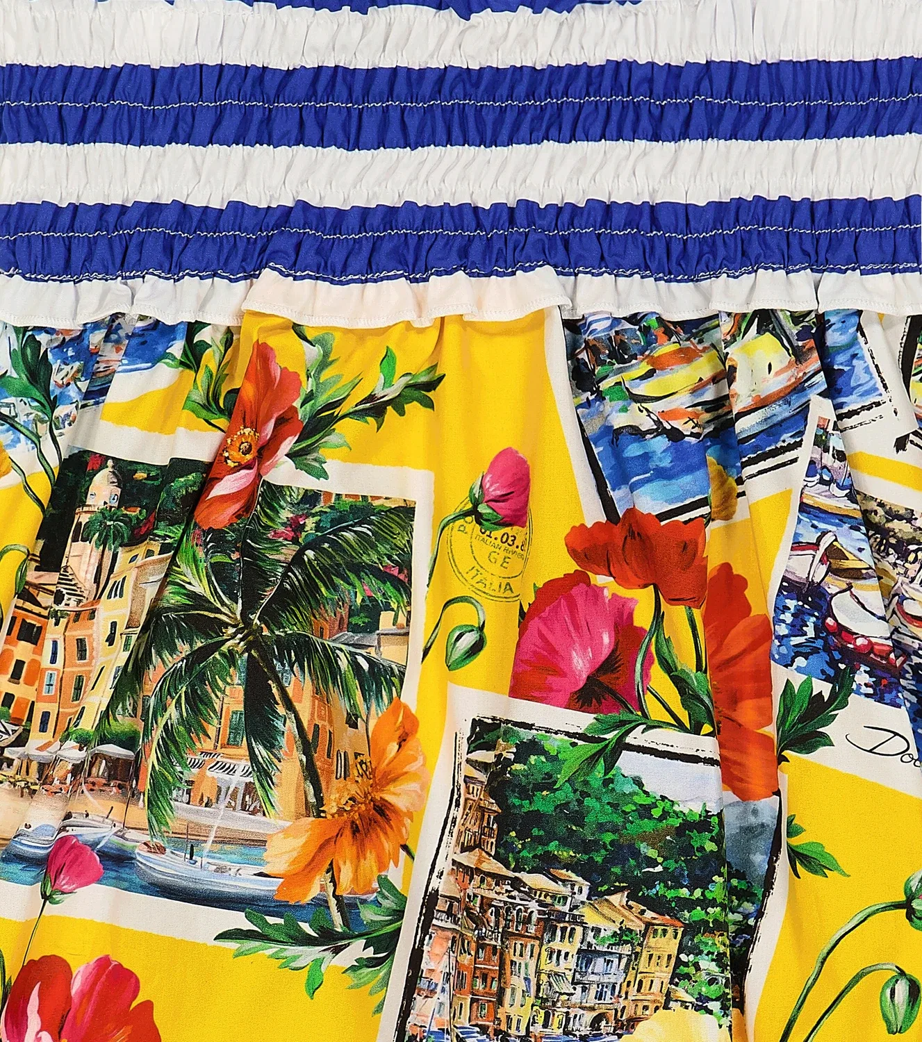 Комбинезон с принтом Baby Portofino Dolce&Gabbana Kids, желтый — фото 3