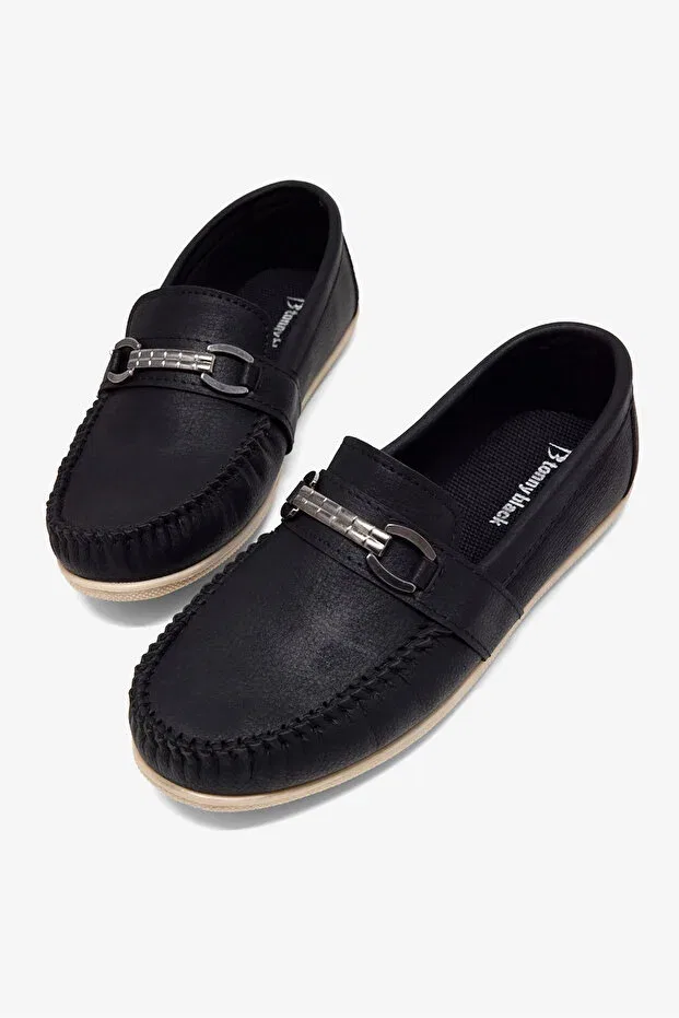 Детские лоферы для мальчиков с металлической пряжкой Tonny Black, Black — фото 3