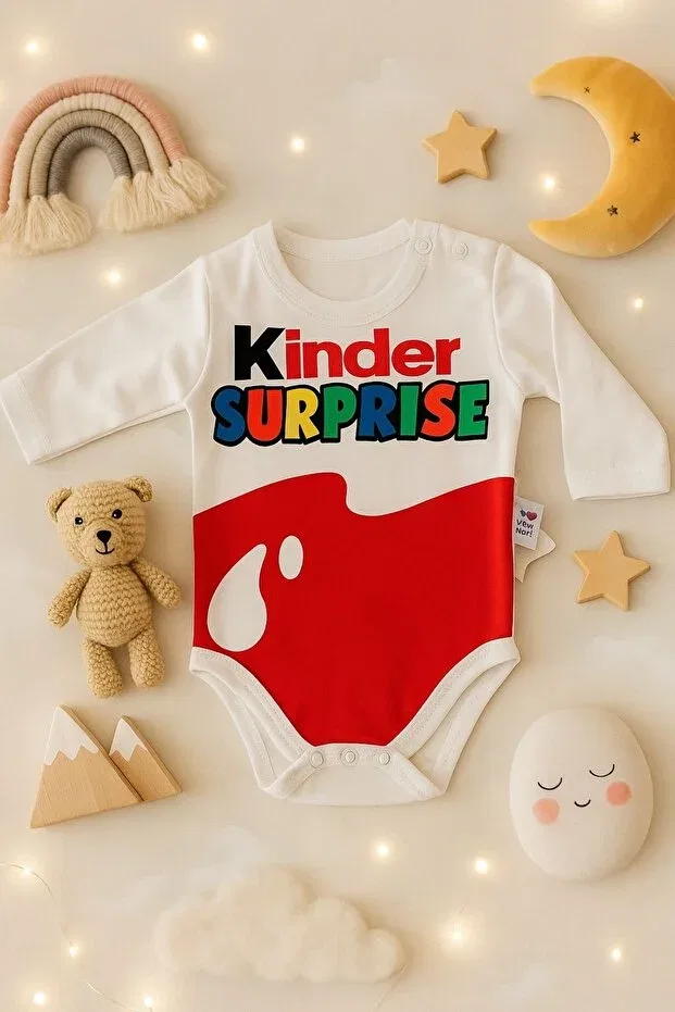 Детское боди с длинным рукавом Kinder surprise Aki Moda Kids, White