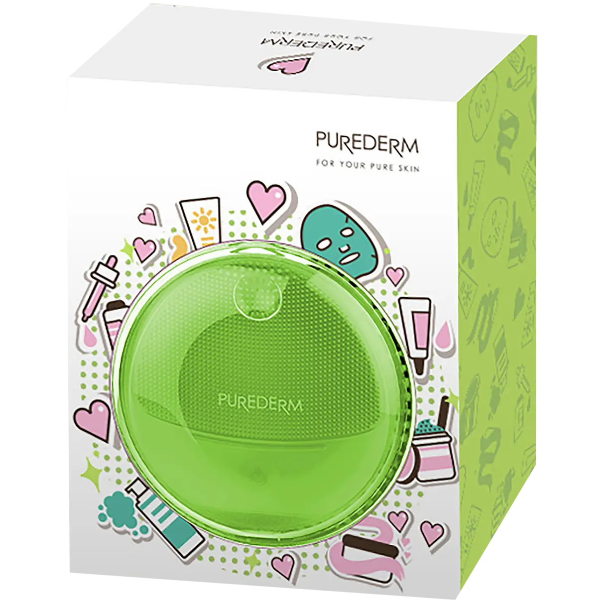 

Purederm силиконовая звуковая щетка для чистки и массажа лица, 1 шт.