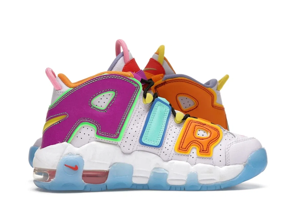 Детские кроссовки Lifestyle Nike Air More Uptempo, Barely Grape/Opti Yellow-Vivid Purple-Orange Peel — фото 3