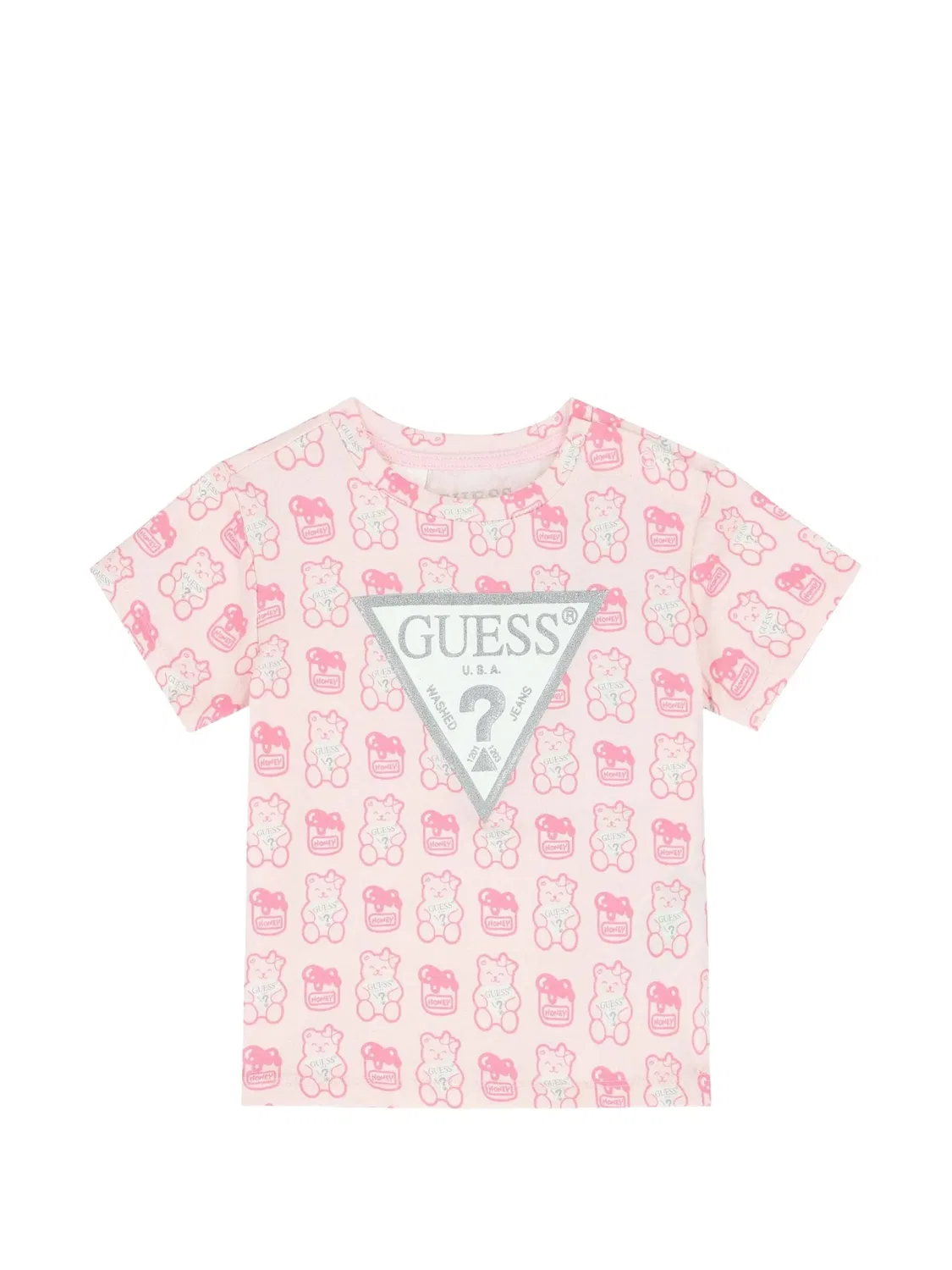 Футболка с логотипом по всей поверхности Guess Usa, розовый