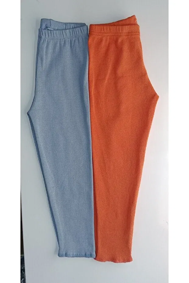 Детские леггинсы для девочек хлопковые Berat Moda, Orange-Blue