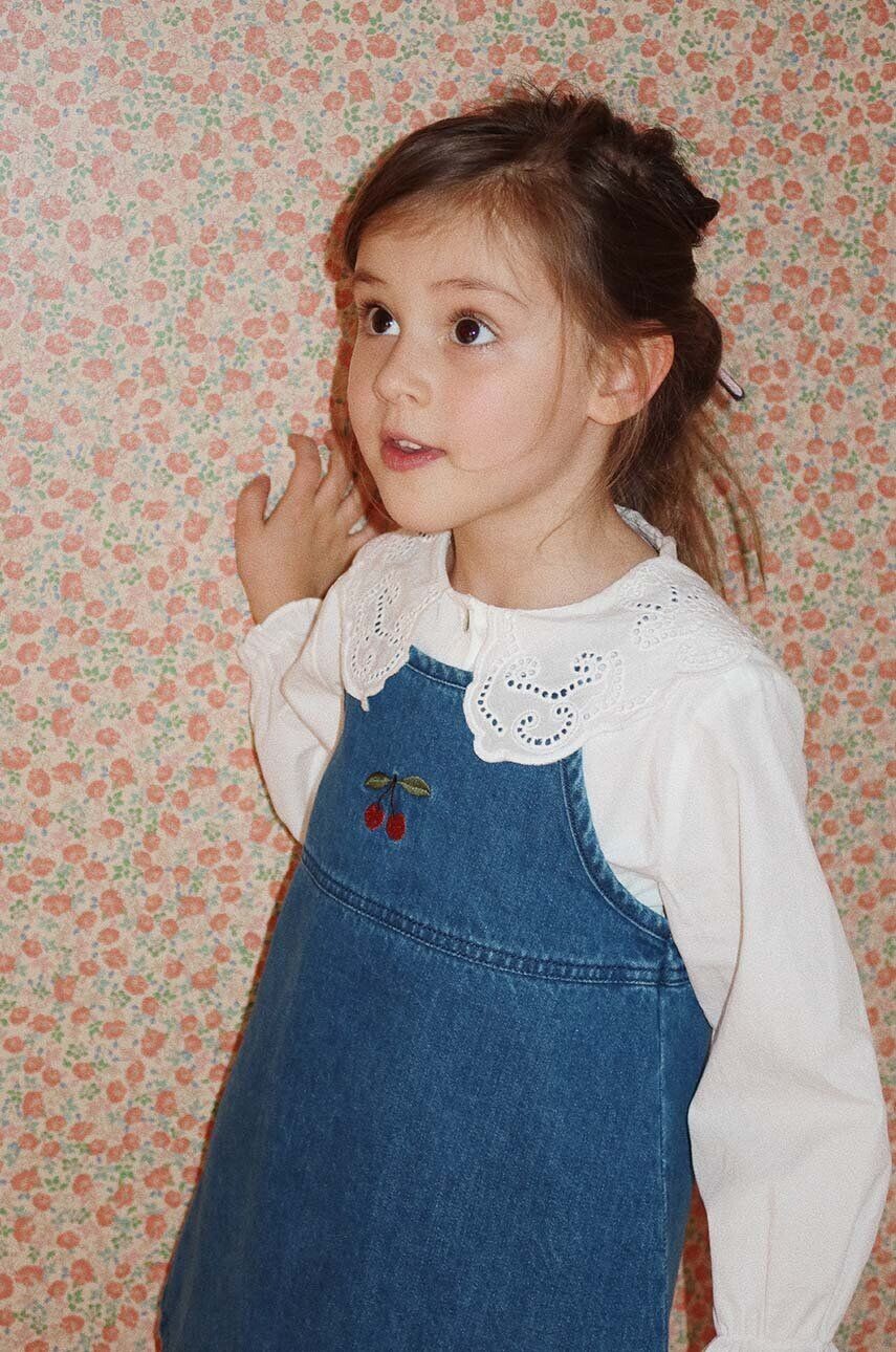 

Детская хлопковая рубашка Konges Sløjd RILO COLLAR SHIRT GOTS, белый