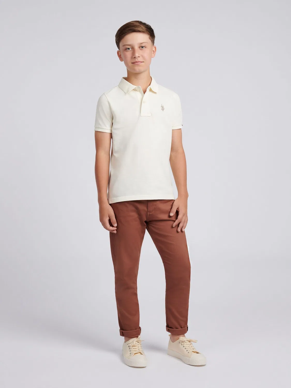 Поло U.S. Polo Assn. Double Horsemen, белый — фото 3