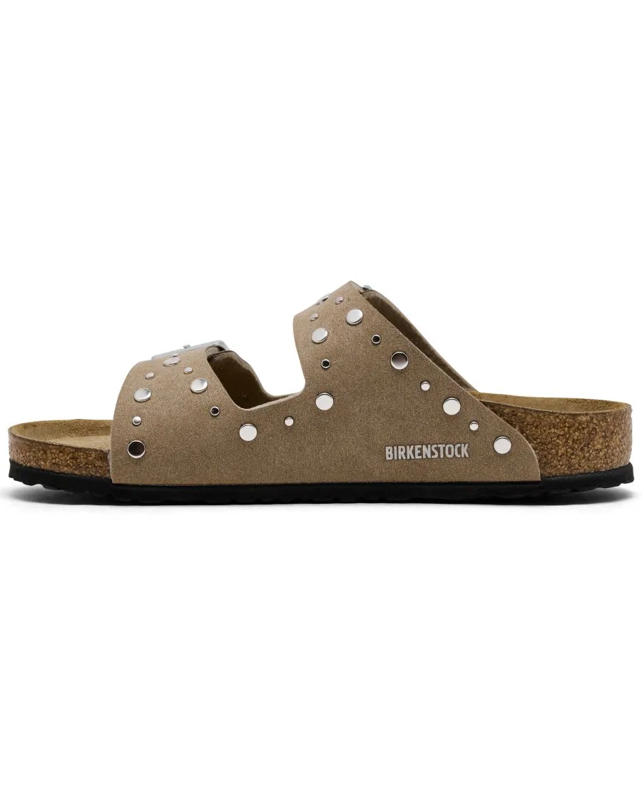 Сандалии-барефутки из замши с заклепками Arizona Rivets Birkenstock, Soft Birki Gray — фото 3