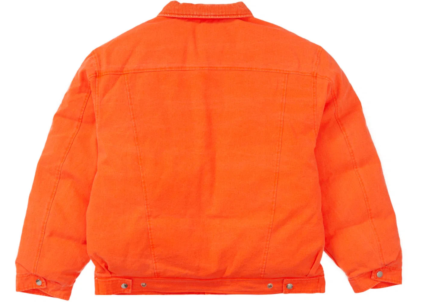 Мужская куртка-бомбер с принтом Supreme Schott Canvas Down Trucker Jacket, Neon Orange — фото 3