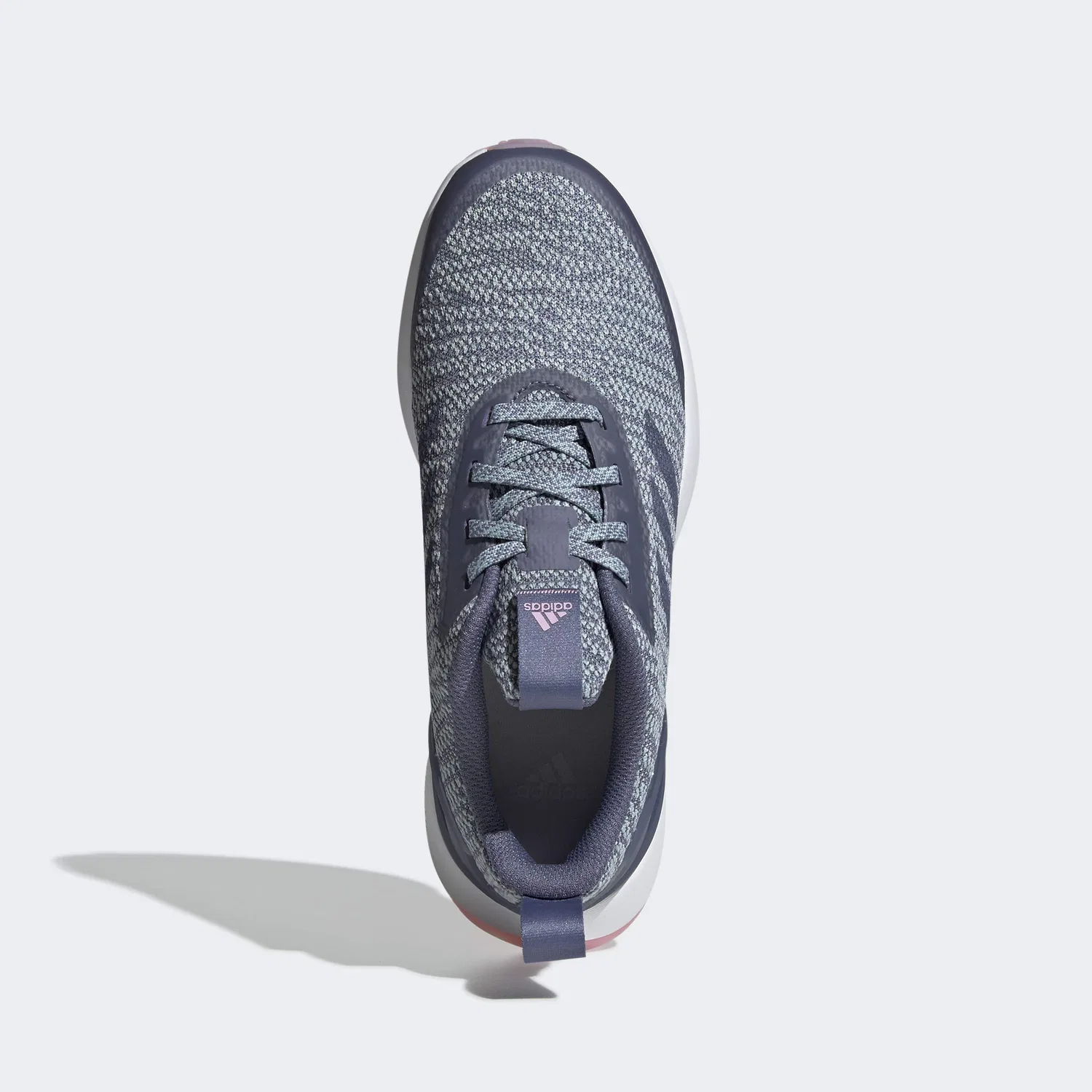 Детские кроссовки для девочек с шнуровкой Adidas Rapidarun, Indigo Raw Grey Ash Pink — фото 4