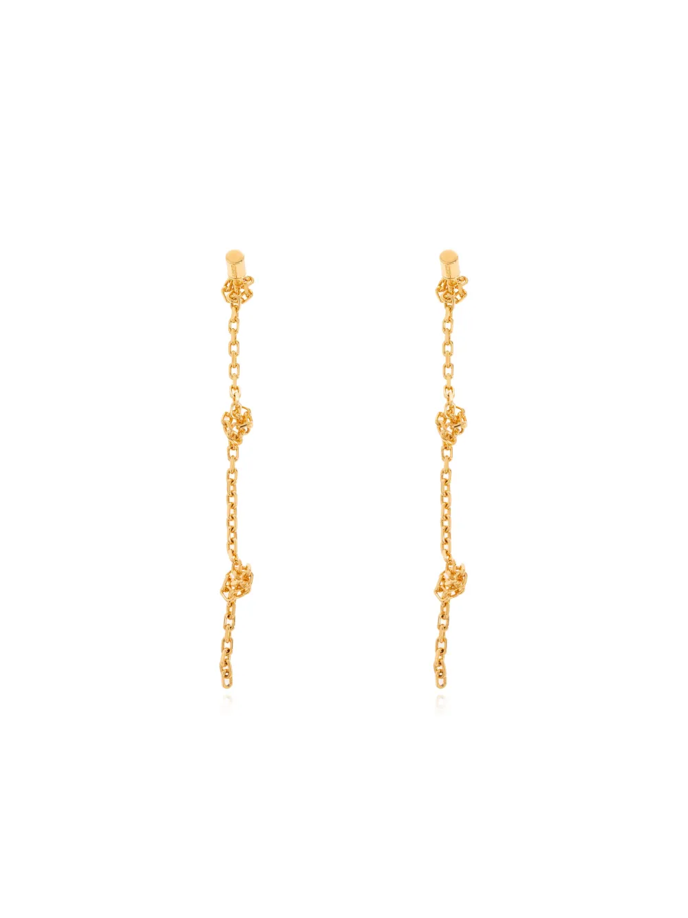 Серьги-подвески с цепочкой и узлом Jil Sander, золотистый — фото 3
