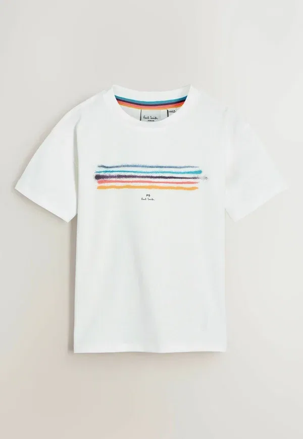Футболка хлопковая Paul Smith Junior, белый/черный/синий — фото 4