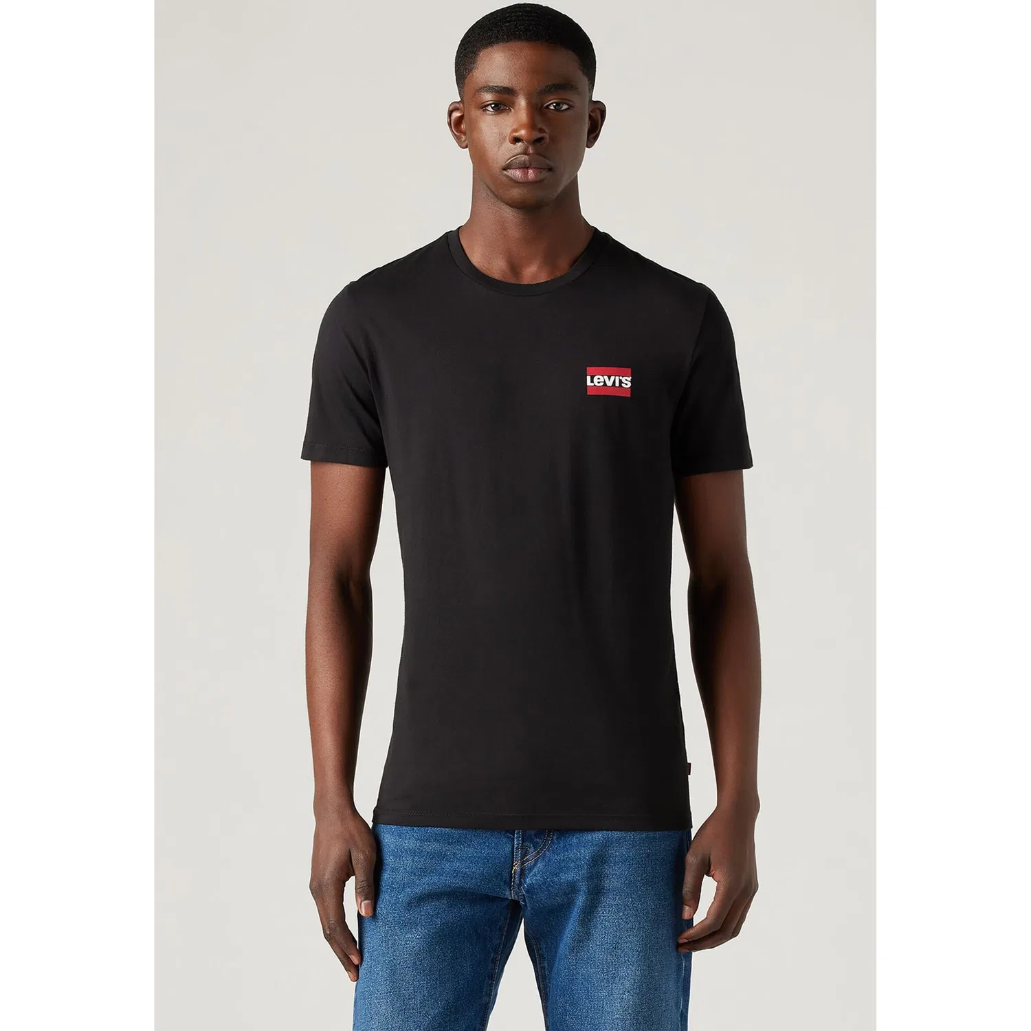 Мужской комплект из 2 футболок с круглым вырезом и логотипом Levi's, Black/White — фото 3