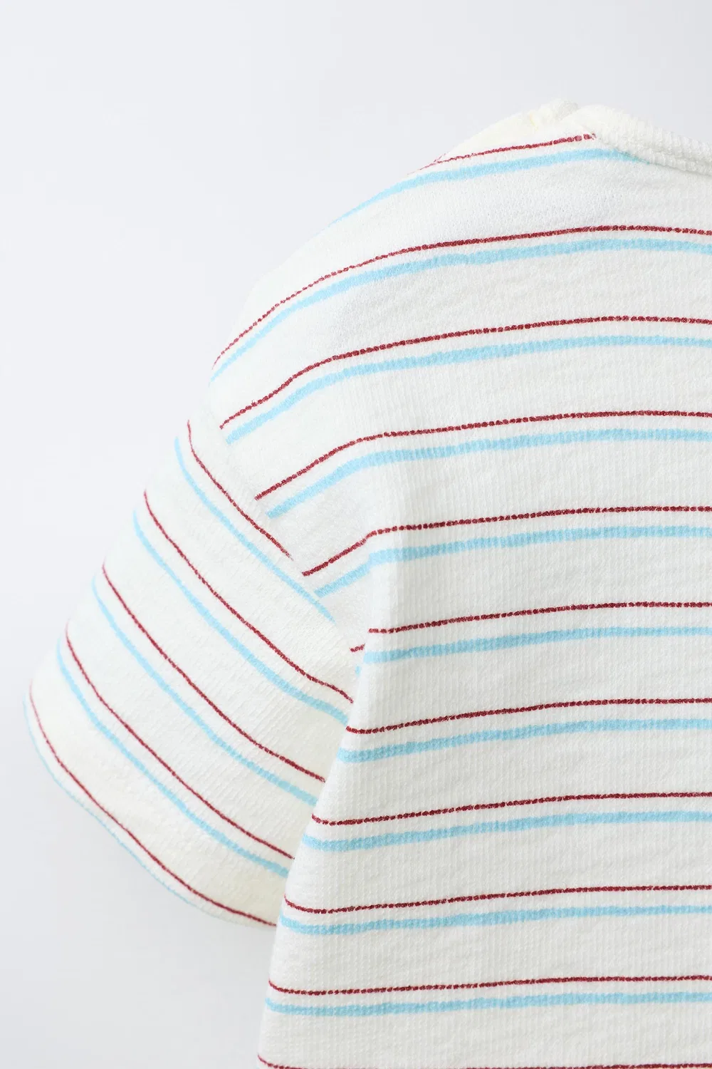 Полосатая футболка с вышитым текстом ZARA, Multicoloured — фото 4