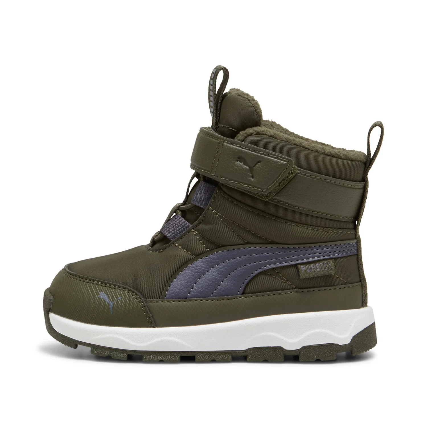 Детские зимние ботинки водонепроницаемые Evolve PUMA, Dark Olive/Galactic Gray/PUMA White — фото 2