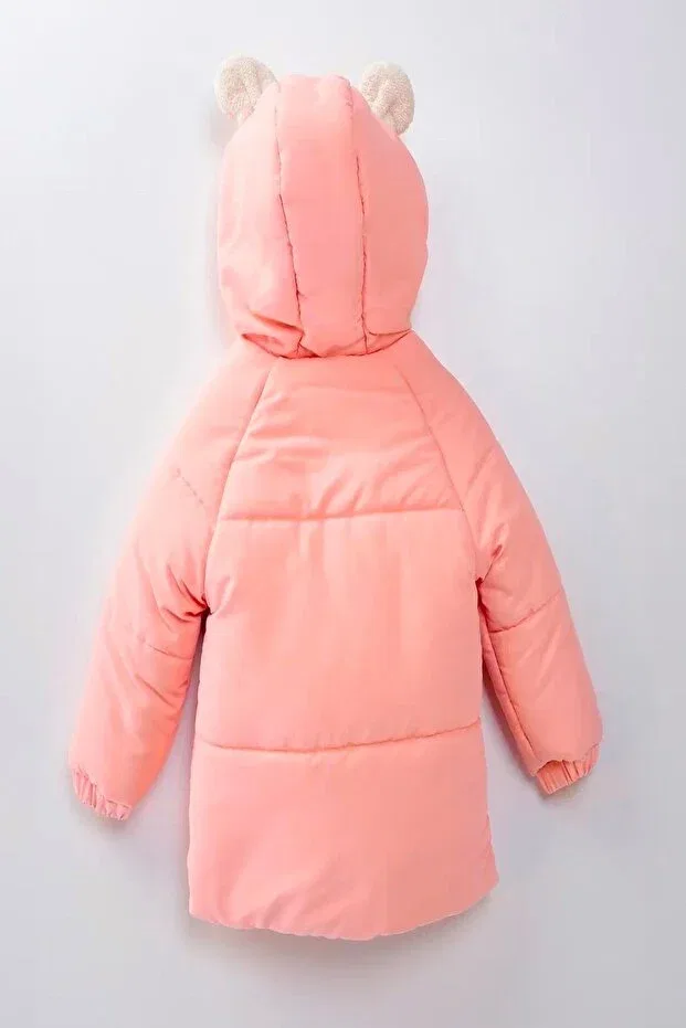 Детское зимнее пальто для девочек с капюшоном Dekubaby, Pink — фото 4