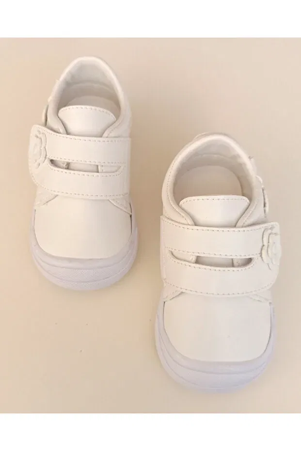 Детские туфли для девочек кожаные с принтом Daisy First Step Joy Colours, White — фото 4