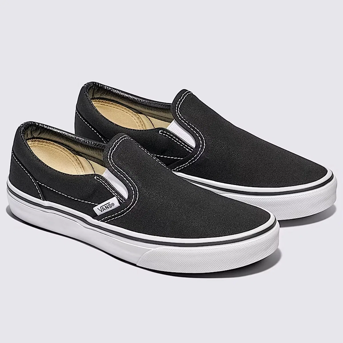 Детские кеды-слипоны с принтом Vans, черный — фото 3
