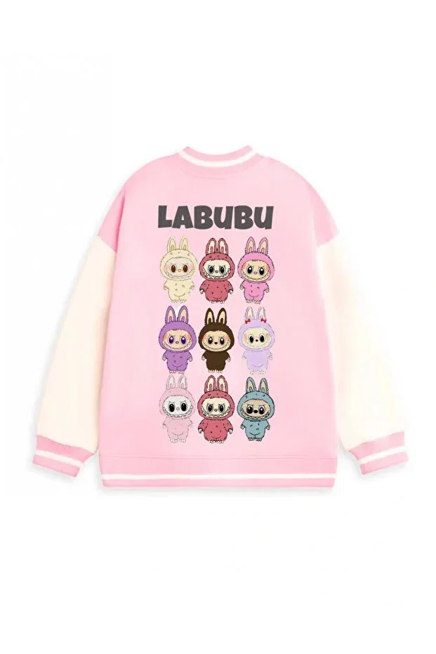 Детская куртка для девочек с принтом labubu college Kidmark Çocuk Modası, Multicolor — фото 4