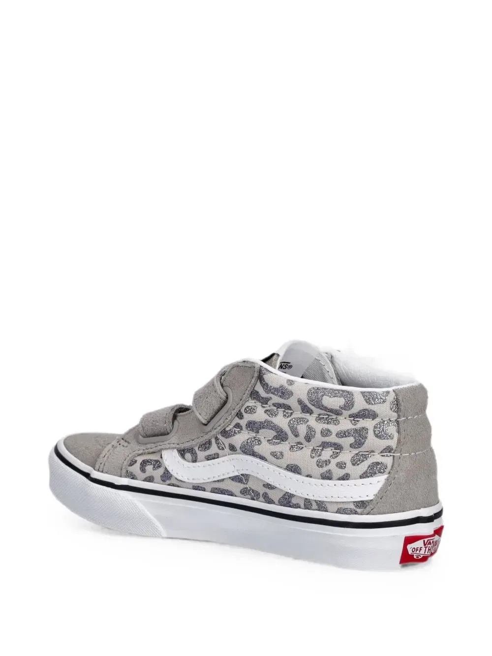 Кеды SK8-Mid на липучке с леопардовым принтом Vans Kids, серый — фото 3