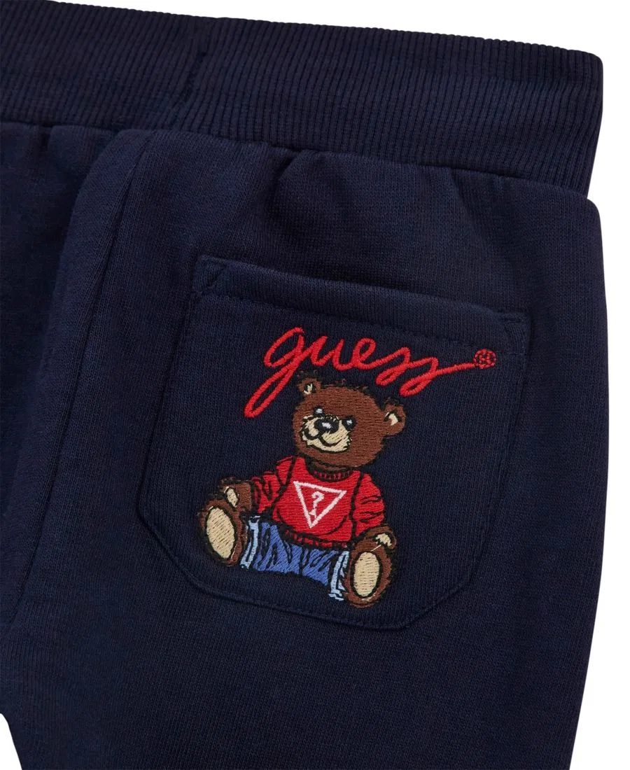 Комплект из лонгслива и брюк с принтом медведя GUESS, Sand/Navy — фото 4