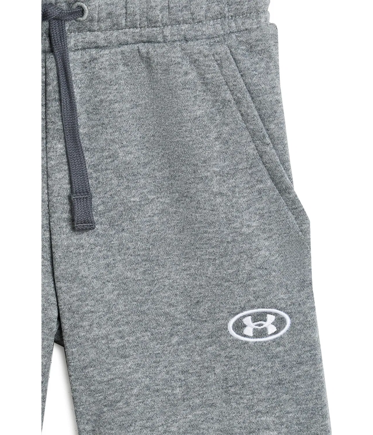 Спортивные брюки Rival Fleece (для детей постарше) Under Armour Kids, Castlerock Medium Heather/White — фото 3