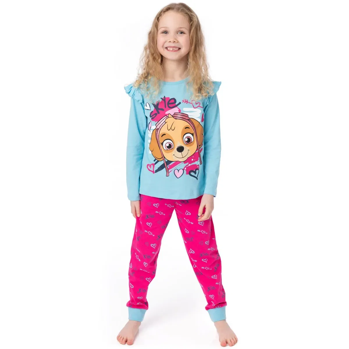 Детская пижама для девочек с длинным рукавом и длинными штанинами Paw Patrol, Blue