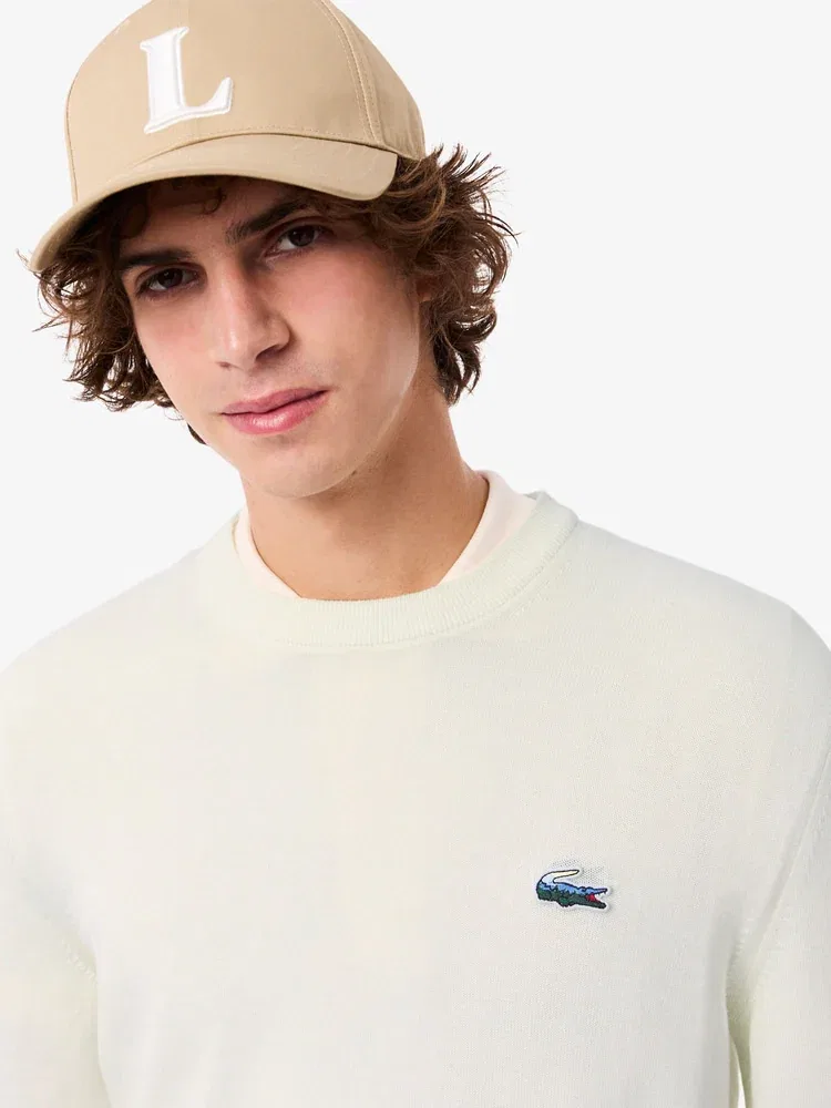 Свитер Holiday Croc круглый вырез LACOSTE, White — фото 2