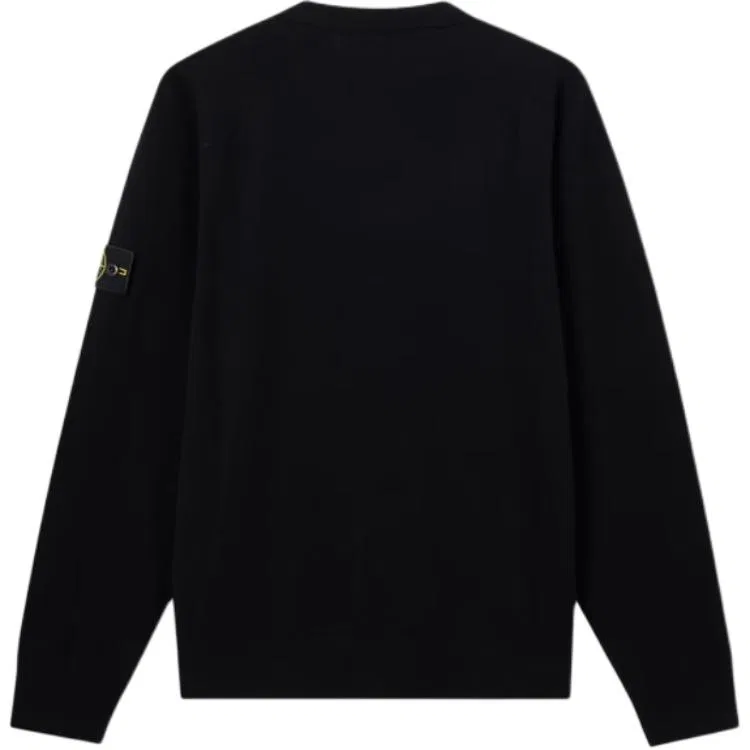 Мужской свитер с круглым вырезом и прямым кроем Black STONE ISLAND, Black — фото 3