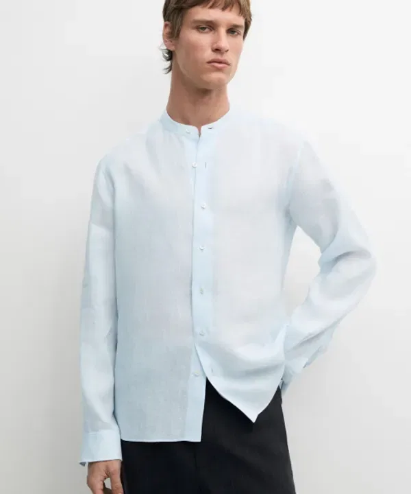 Рубашка из льна, регулярный крой, Massimo Dutti