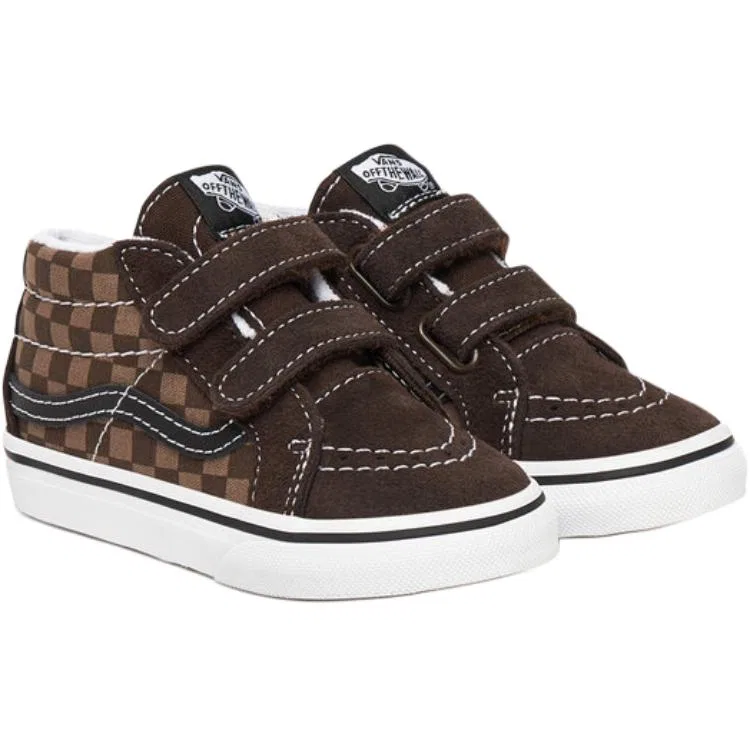 Детские кроссовки для малышей с высоким берцем SK8 Mid Brown Vans — фото 4
