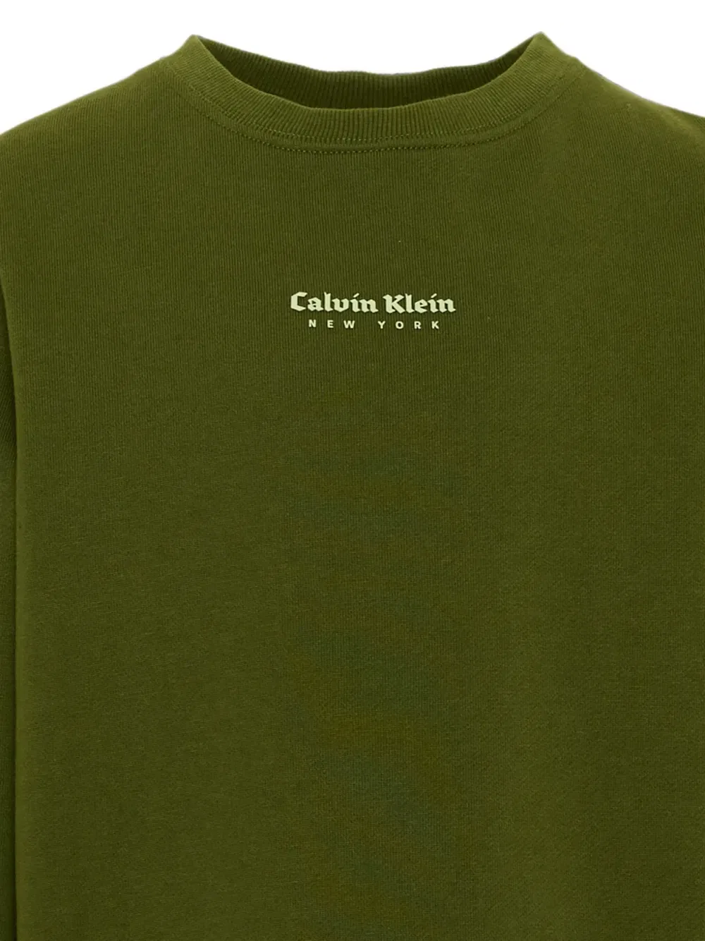 Свитшот с круглым вырезом и логотипом Calvin Klein Kids, зеленый — фото 3