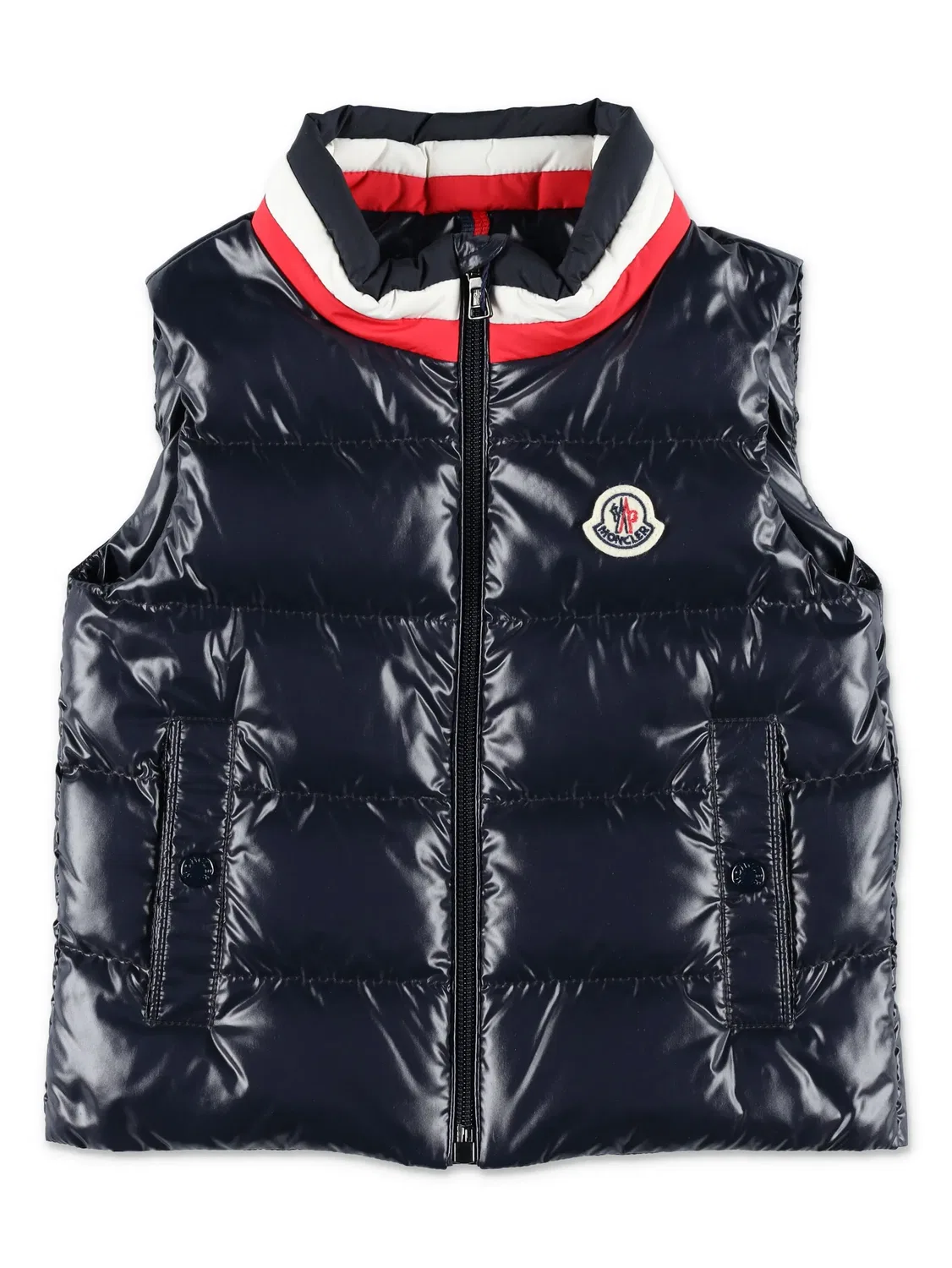 Жилет с эмблемой на грудном кармане MONCLER GENIUS, синий
