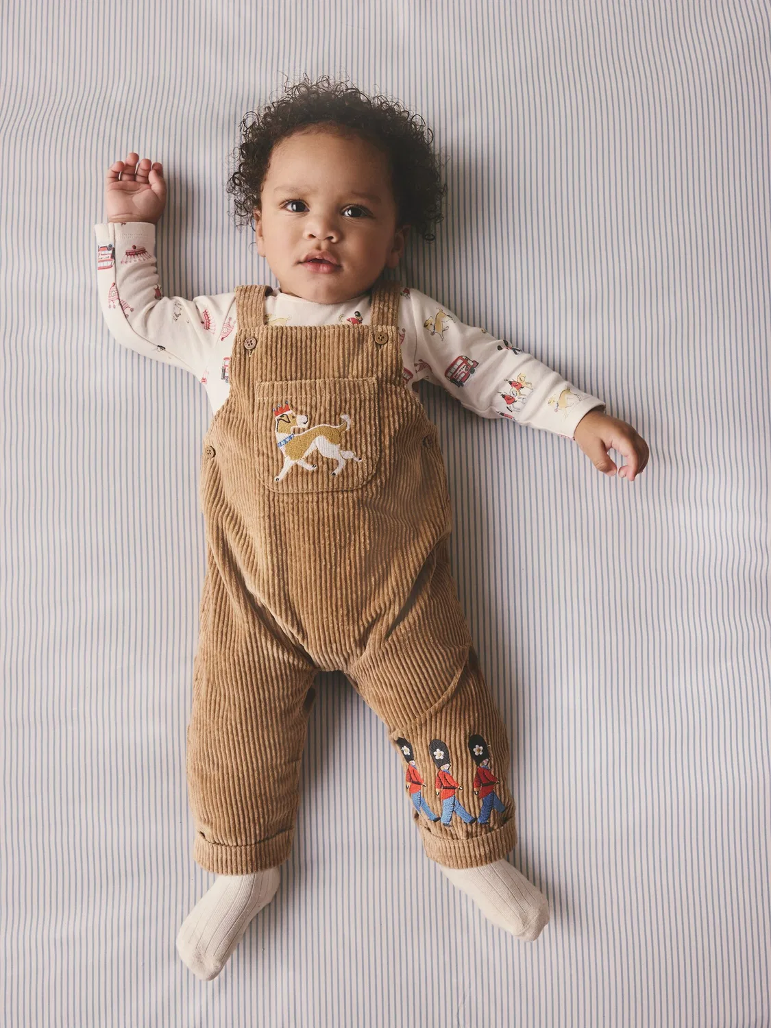 Комбинезон-ползунки с боди, вельветовый, Cath Kidston Next, коричневый